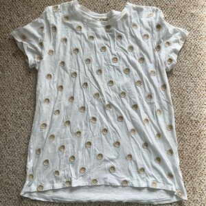 Lucky Brand Embroidered Daisy short sleeve crewneck t-shirt women's XL